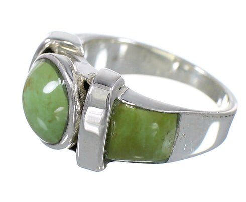Turquoise And Authentic Sterling Silver Southwest Jewelry Ring Size 7-1/2 VX61496